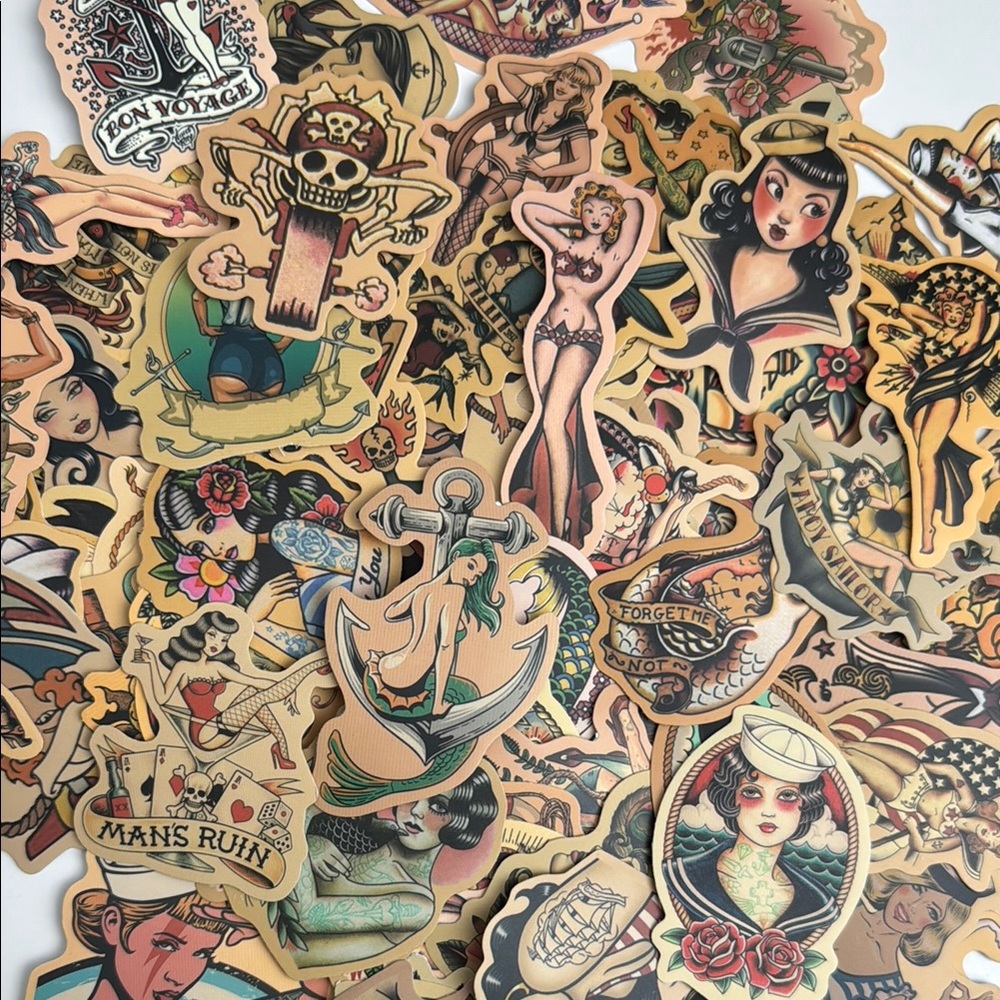 ♦️Vintage Tattoo Art Stickers♠️